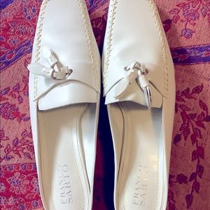 White mule style Franco Sarto leather shoe